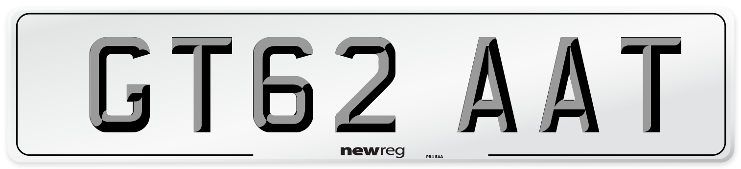 GT62 AAT Number Plate from New Reg